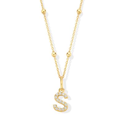 Collier Naiomy Moments Argent Doré – Initiale S