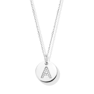 Collier Naiomy Moments Argent – Initiale A